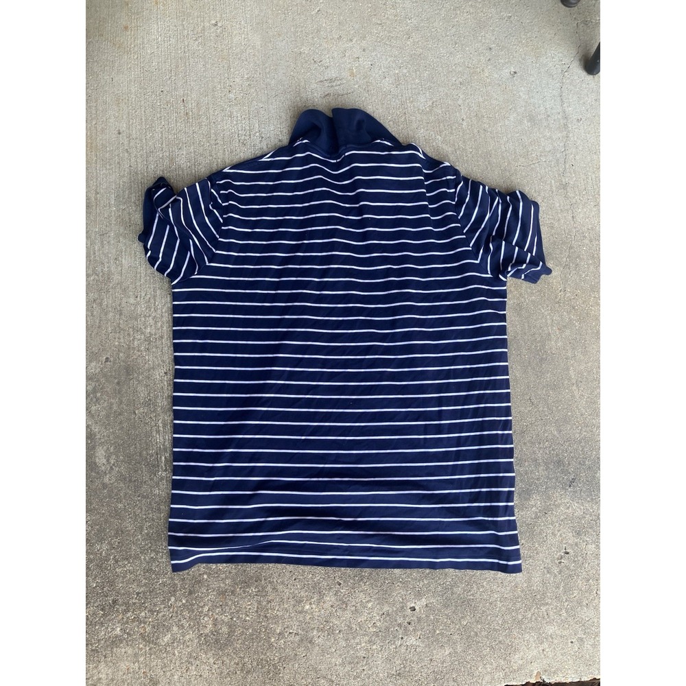 Polo Ralph Lauren Men's L Classic Slim Fit Stretch Mesh Polo Navy Striped Pony - Picture 11 of 13